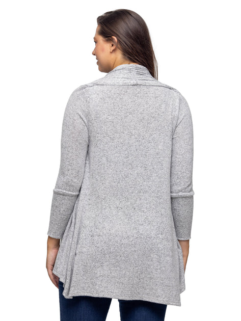 24seven Comfort Apparel Cardigan Ouvert Noir XLarge 4