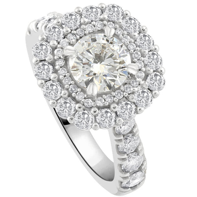 Pompeii3 Cushion Halo Diamond Engagement Ring Gold US 8.5 5