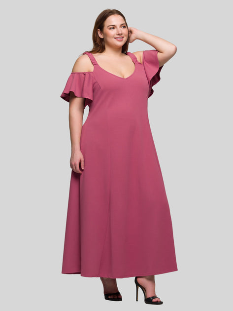 24seven Comfort Apparel Plus Maxi Dress Blue 2X 3