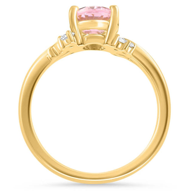 Pompeii3 Pink Topaz Diamond Ring Gold US 7.5 3