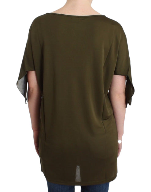 John Galliano Short Sleeve Blouse Green S 4