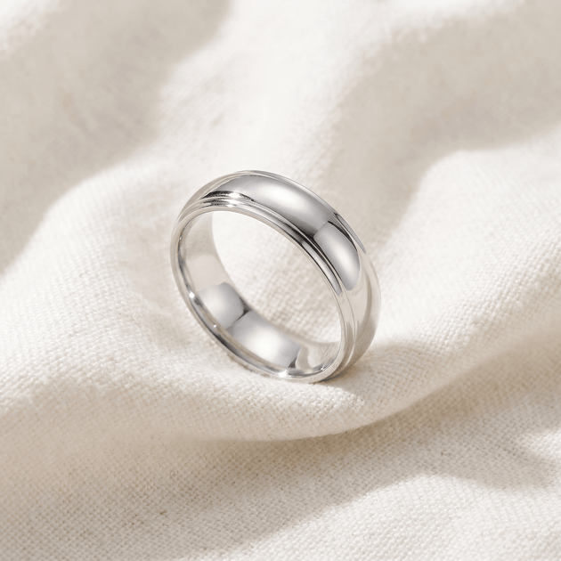 Pompeii3 Step Cut Wedding Band Platinum US 8 3