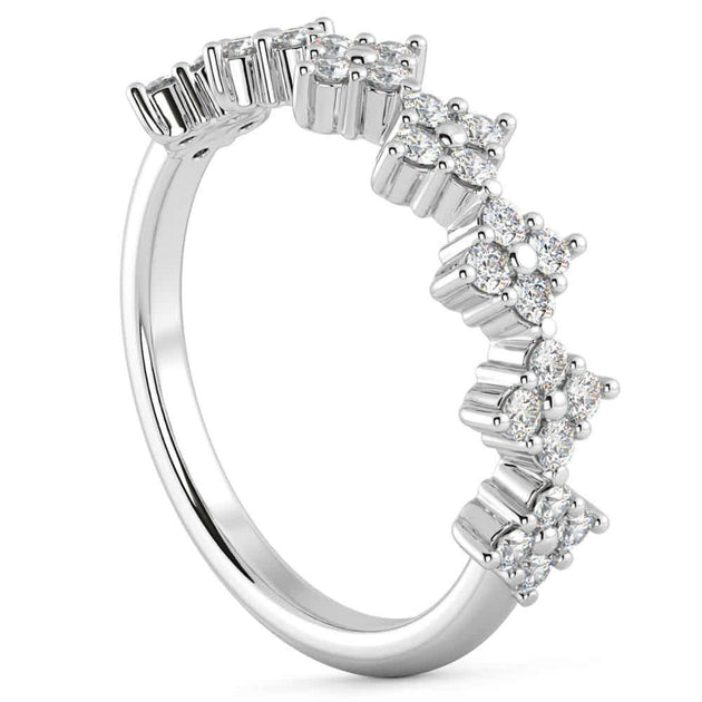 Pompeii3 1/2Ct TW Round Cut Diamond Wedding Ring 14k Gold Stackable Band US 5-6 6