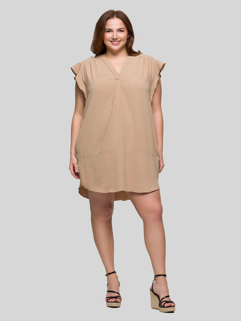 24seven Comfort Apparel Plus Shift Dress Grey 3X 2