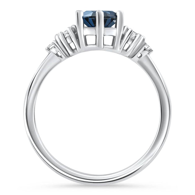Pompeii3 Sapphire Diamond Ring White Gold US 4.5 4