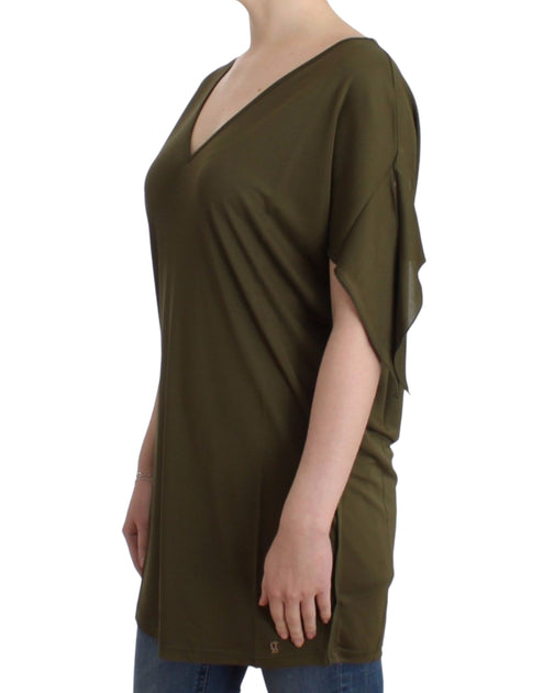 John Galliano Short Sleeve Blouse Green S 3