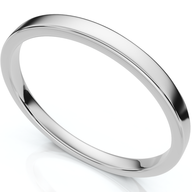 Pompeii3 Flat Wedding Band White Gold US 6.5 2