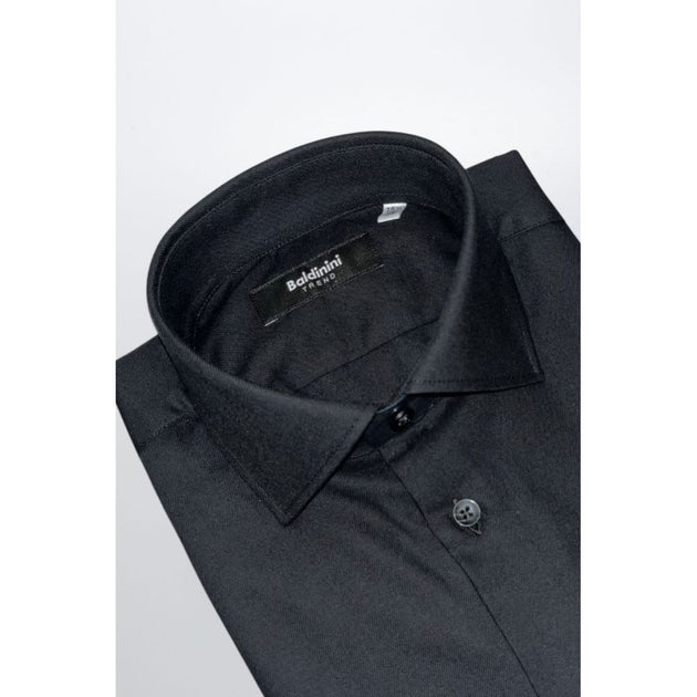 Baldinini Trend Cotton Men Shirt Black XXL 4