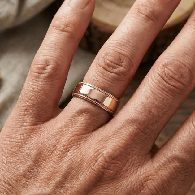 Pompeii3 Milgrain Wedding Band Gold/Platinum US 10.5 6