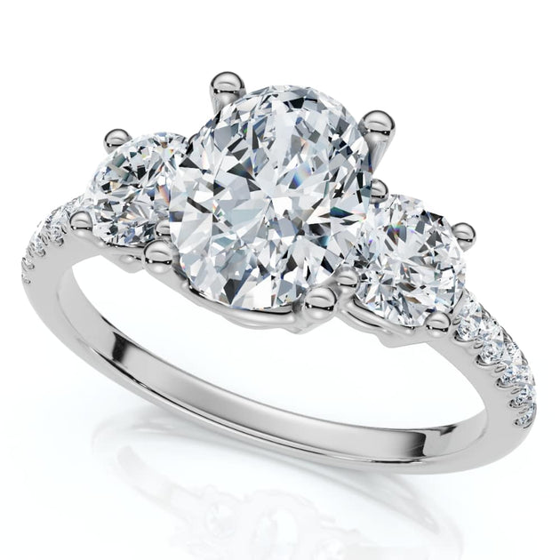 Pompeii3 Oval Diamond Engagement Ring 14k Gold US 4 6