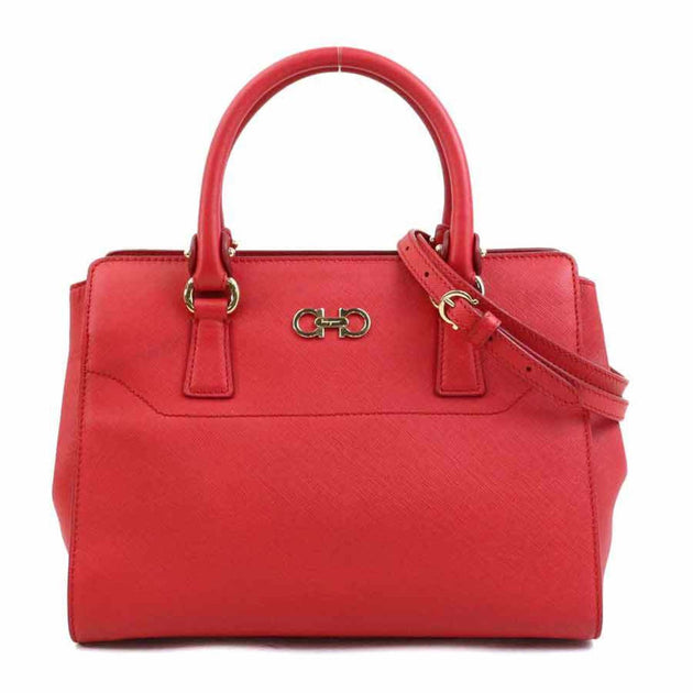Salvatore Ferragamo Leather Shoulder Bag Red One Size 4
