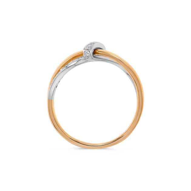 H.J. Namdar Ribbon Stack Ring 14K Two Tone Gold US 6 4