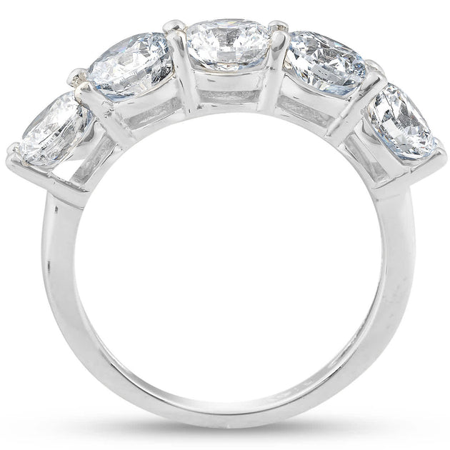 Pompeii3 EX3 Lab Grown Diamond Five Stone Ring White Gold US 6.5 3