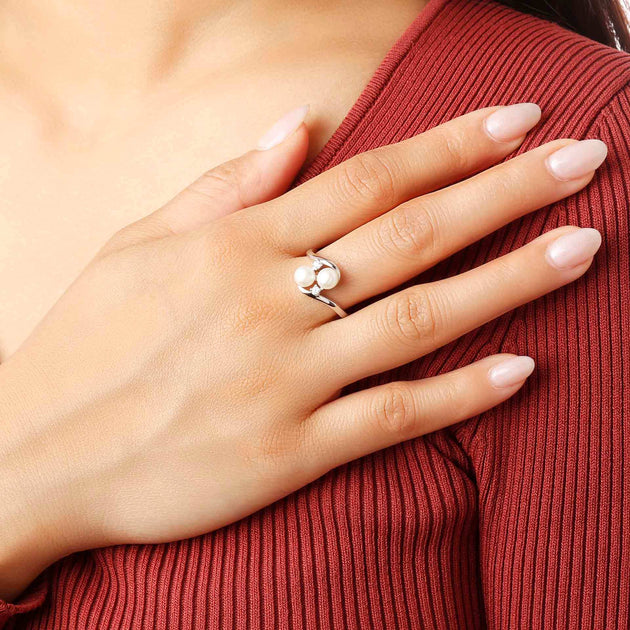 Autentica Wave Ring Pearl White US 5 4