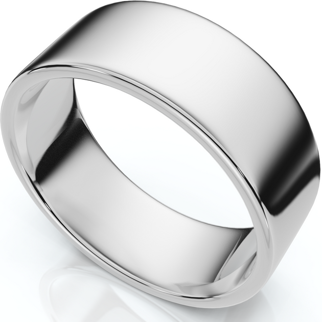 Pompeii3 Flat Wedding Band White Gold US 10 2