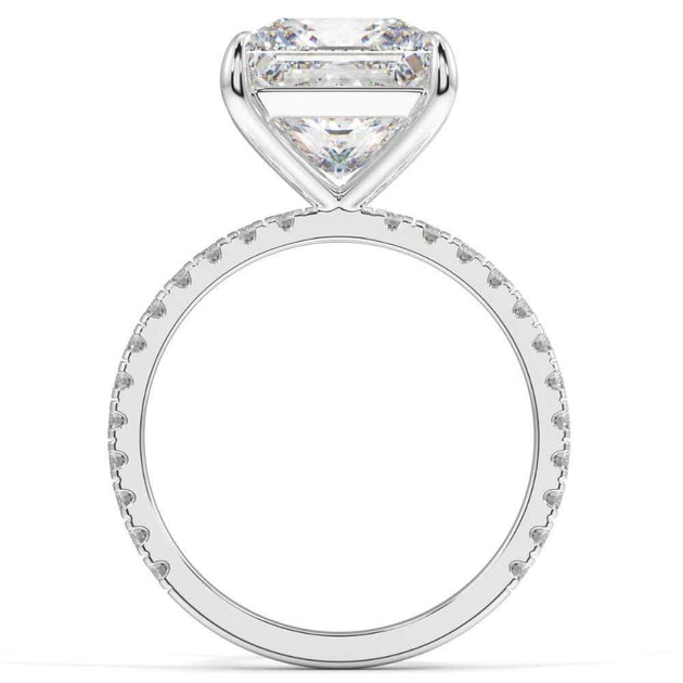 Pompeii3 Princess Cut Diamond Engagement Ring 4.5ct Gold US 4.5 3
