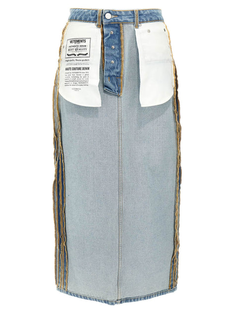 Vetements Inside-Out Skirt Blue Small 2