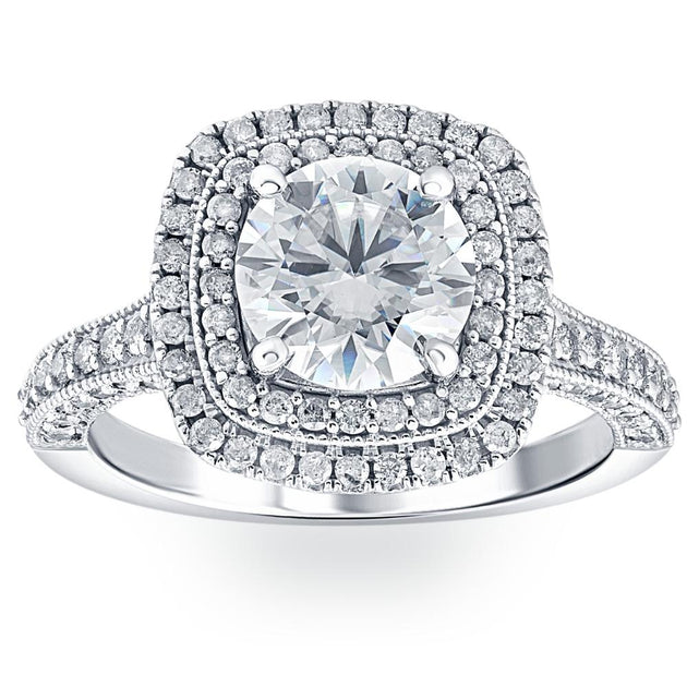 Pompeii3 Cushion Halo Engagement Ring Multi US 8 4