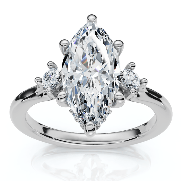 Pompeii3 Marquise Diamond Engagement Ring Silver US 5 2