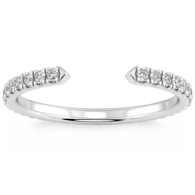 Pompeii3 Pave Diamond Open Wedding Ring 14k Gold US 7 2