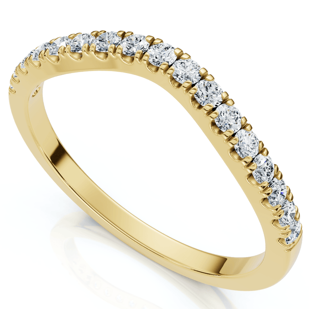 Pompeii3 Curved Accent Diamond Guard Ring 14k Gold Multi US 4.5 4