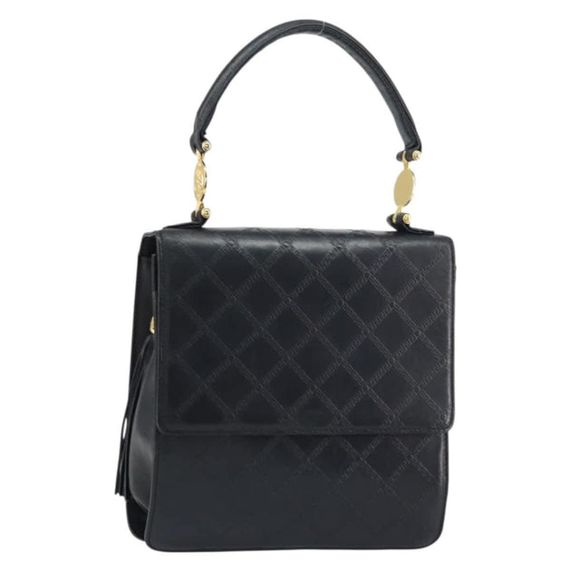 Versace Vintage Handbag Leather Black Small 3