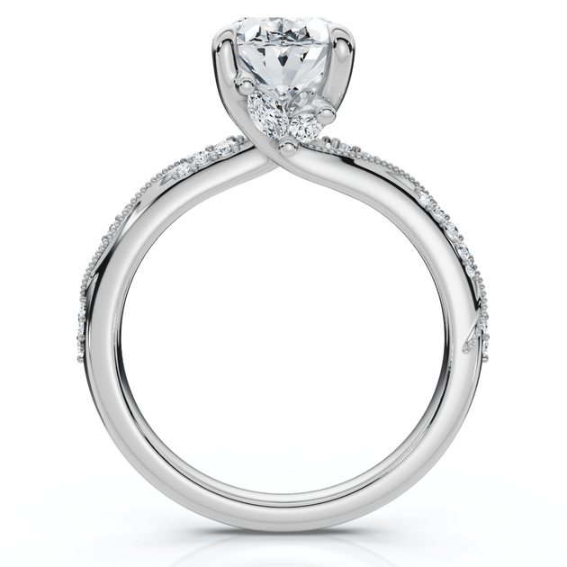 Pompeii3 Camellia Diamond Engagement Ring 14k Gold US 7 4