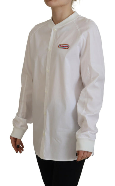Dsquared2 Cotton Button Down Long Sleeves Top White XS 3