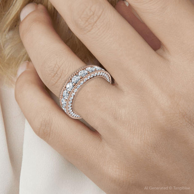 Pompeii3 2.25Ct Diamond Vintage Anniversary Ring Gold/Platinum US 5.5 6