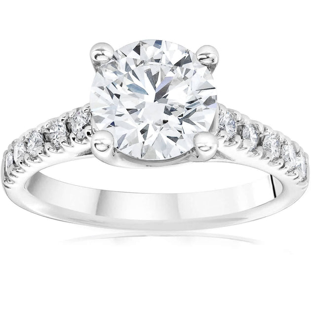 Pompeii3 Cathedral Engagement Ring White Gold US 6.5 2