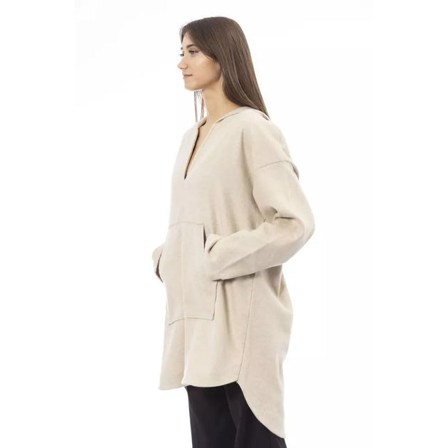 Alpha Studio Wool Hoodie Beige EU 42 3