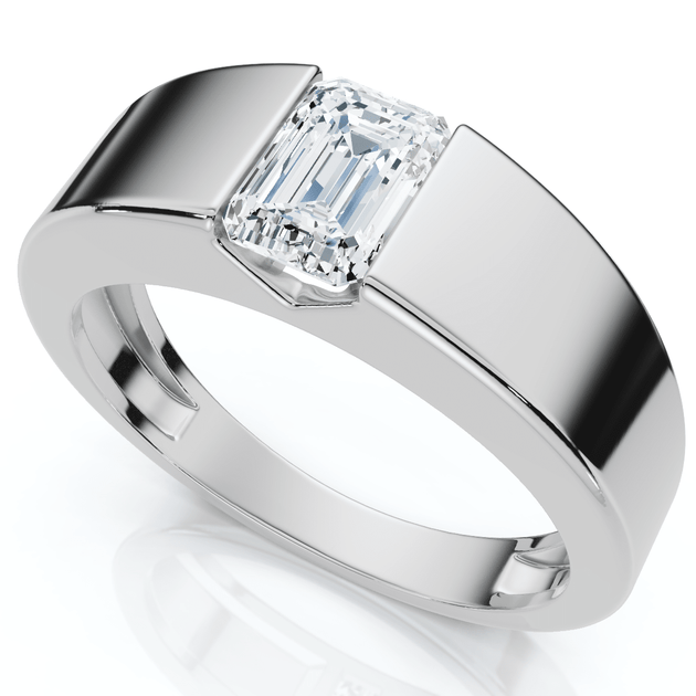 Pompeii3 1Ct Emerald Cut Diamond Ring Gold/Platinum US 8 4