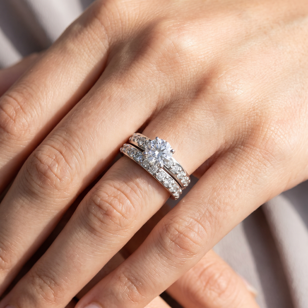 Pompeii3 1 Carat Diamond Bridal Set White Gold US 5 3