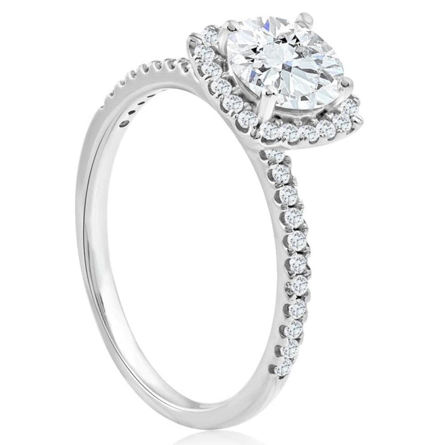 Pompeii3 1.75 Ct TW Lab Grown Diamond Cushion Halo Engagement Ring White US 7 5