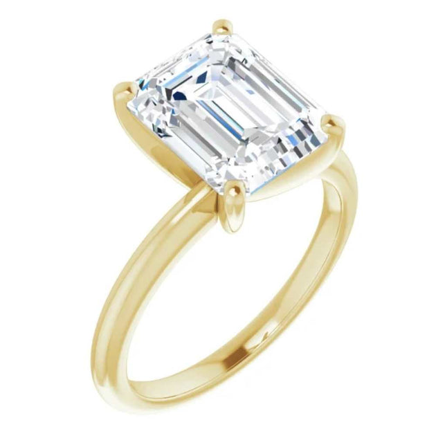Pompeii3 4Ct Emerald Solitaire Moissanite Engagement Ring Gold US 7 6