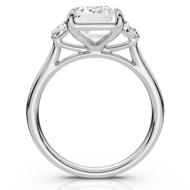 Pompeii3 3.5Ct Emerald Cut Diamond Engagement Ring Silver US 6.5 4