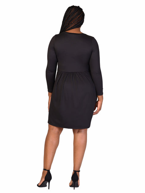 24seven Comfort Apparel Plus Babydoll Dress Grey 2X 4