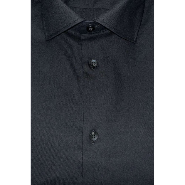 Baldinini Trend Cotton Men Shirt Black XXL 5