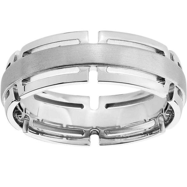 Pompeii3 Modern Link Edge Wedding Ring Gold US 8.5 2