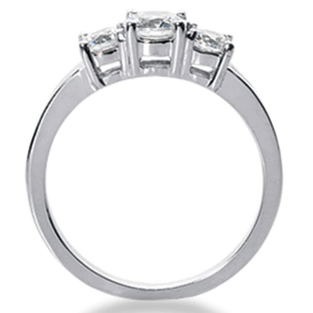 Pompeii3 Three Stone Lab Grown Diamond Engagement Ring White Gold US 6 3