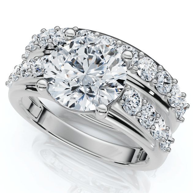 Pompeii3 2.5Ct Diamond Engagement Ring Set 14k Gold US 8.5 2