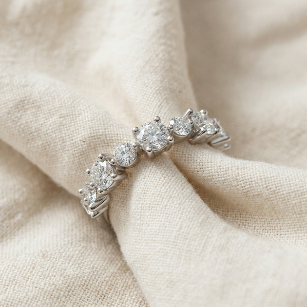 Pompeii3 Sylvia Diamond Anniversary Ring Gold US 8 6