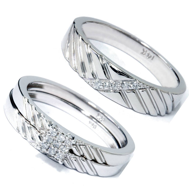 Pompeii3 1/4ct Diamond Matching Wedding Ring Set 14K White Gold US 9.5 4