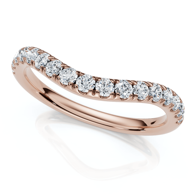 Pompeii3 Curved Diamond Wedding Ring 1/3Ct 14k Gold US 8.5 2