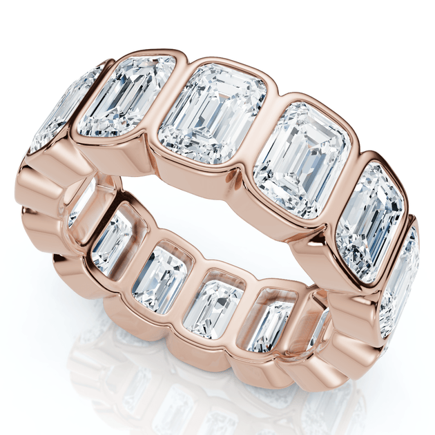Pompeii3 8Ct Emerald Cut Diamond Eternity Band 14k Gold US 7 2