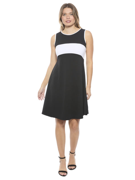 24seven Comfort Apparel Sleeveless Dress Black Large 2