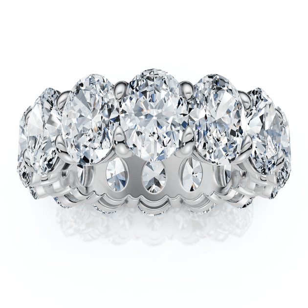Pompeii3 Oval Diamond Eternity Ring 14k Gold US 5.5 2