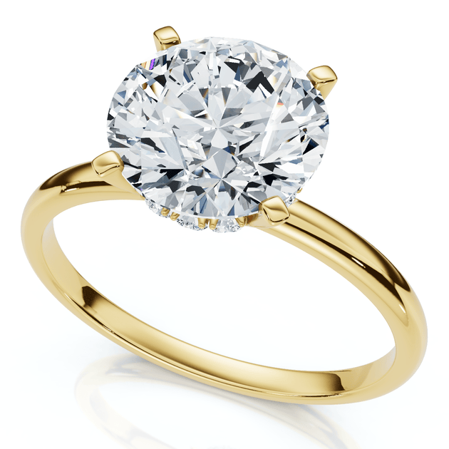 Pompeii3 Hidden Halo Diamond Engagement Ring Silver US 6 2