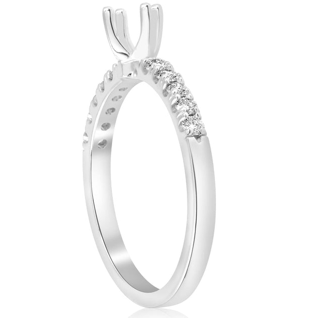 Pompeii3 1/4ct Diamond Engagement Ring Setting 14k White Gold US 6.5 4