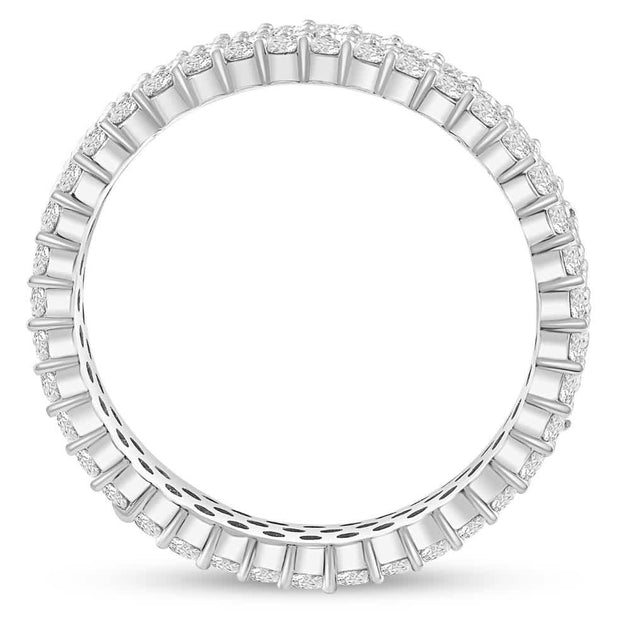 Pompeii3 3.5ct 3-Row Lab Grown Diamond Eternity Ring 14K White Gold US 5.5 4